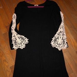 Black dress with lace sleeves